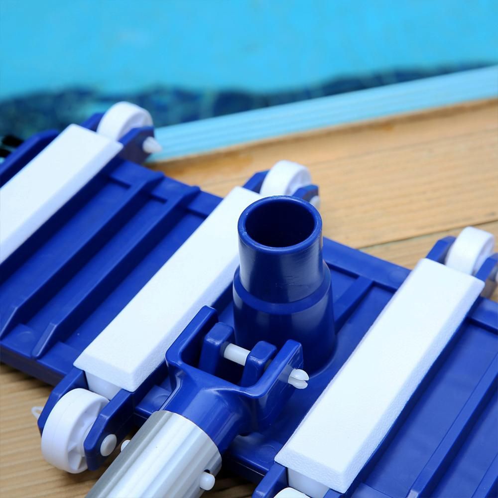 14-Inch Swimming Pool Vacuum Head Suction Head with Brush Flexible Vacuum Brush Head with Weighted Base Vacuum Attachment with Wheels Cleaning Tool for Pool Bottom Pool Wall
