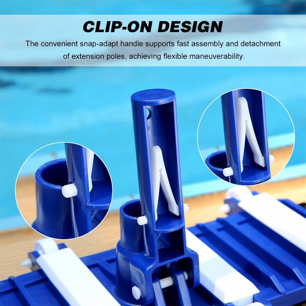 14-Inch Swimming Pool Vacuum Head Suction Head with Brush Flexible Vacuum Brush Head with Weighted Base Vacuum Attachment with Wheels Cleaning Tool for Pool Bottom Pool Wall