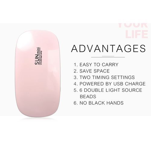 SUNmini 6w Mini Nail Gel Dryer UV LED Lamp Fast Dry & Foldable