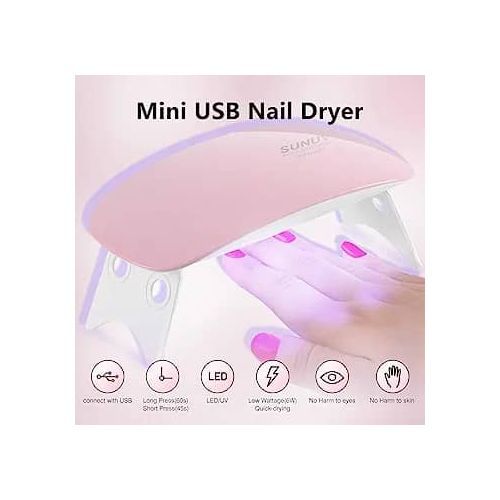 SUNmini 6w Mini Nail Gel Dryer UV LED Lamp Fast Dry & Foldable