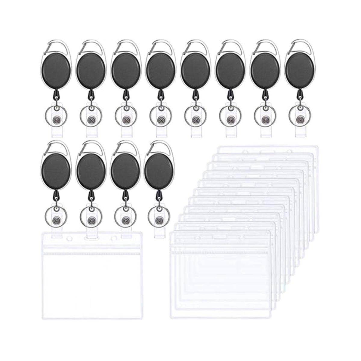 ID Badge Holder with Clip Badge Reels Retractable Heavy