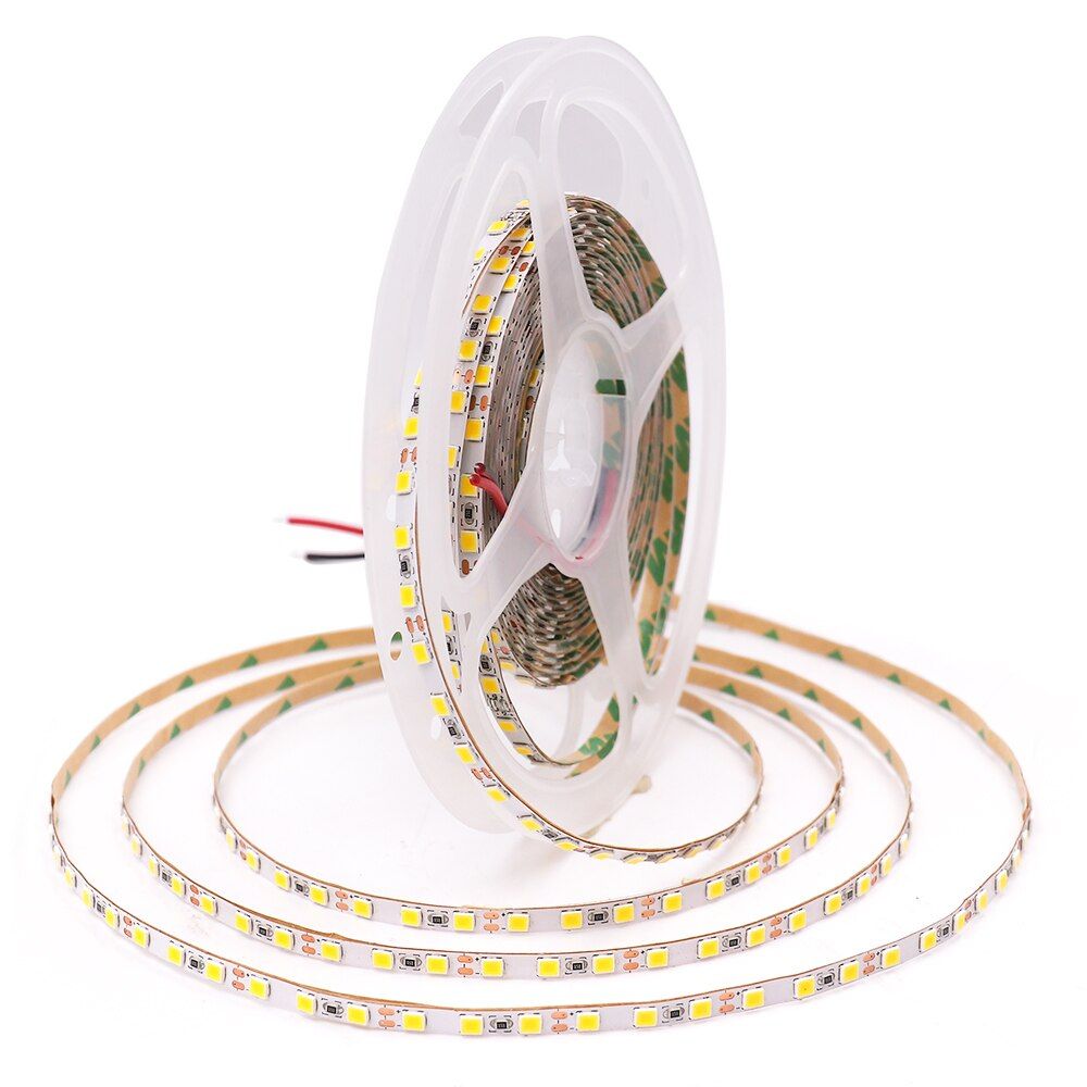 4mm PCB 2835 LED Strip Light 12V Super Bright 3528 120LED/m 5m 600 Pixel Flexible LED Tape Lights Warm White Cold/ Natural White-Cold White-5m Total 600LEDs--