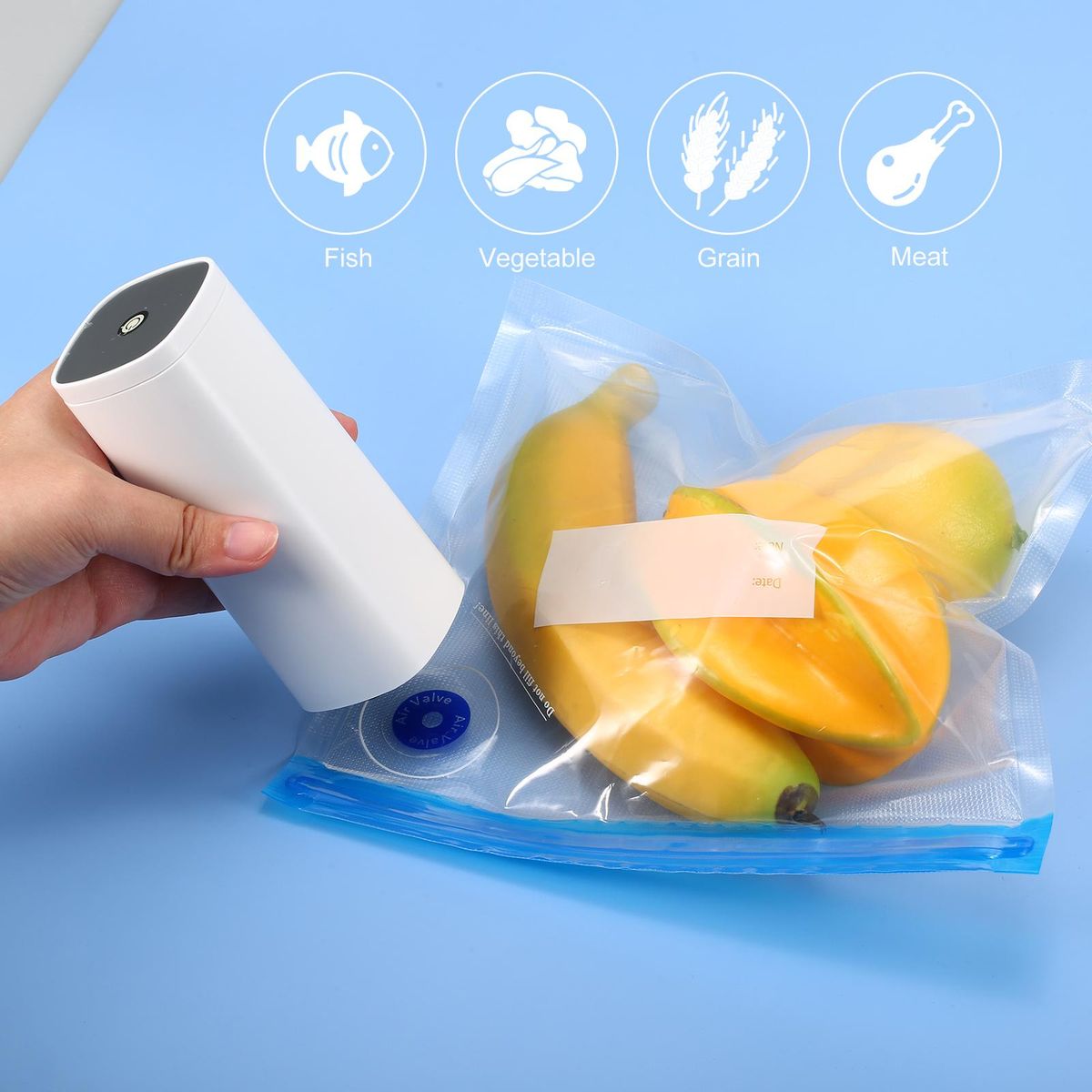 Automatic Compression Vacuum Pump Portable Mini Electric Air Vacuum Pump Sealer Multiple Functional Strong Suction Auto Vacuum Sealing Pump for Food Vacuum Storage Clothes Quilt