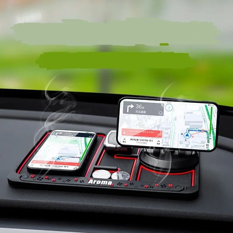 Aromatherapy Car Dashboard Phone Holder Anti-slip Mat- Red
