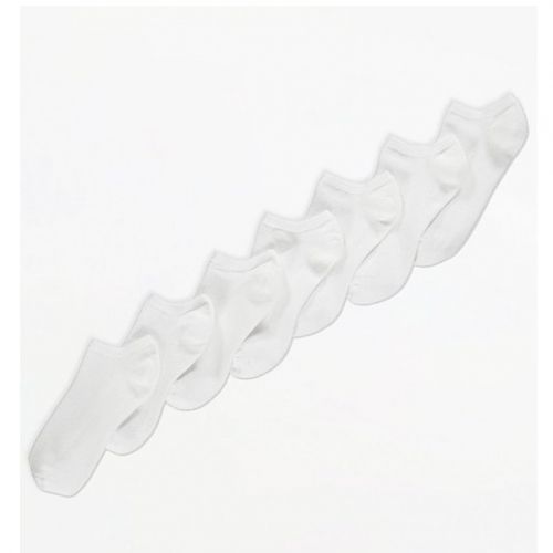 Unisex Invisible Trainer Half Socks Liner, 7pairs, White