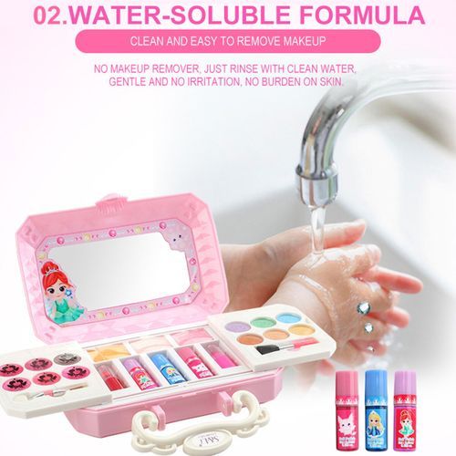 Princess Makeup Set Toy For Kids Cosmetic Girls Kit Eyeshadow Lip Gloss Kits