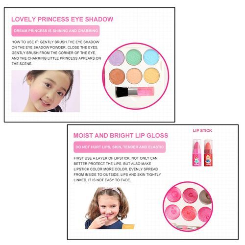 Princess Makeup Set Toy For Kids Cosmetic Girls Kit Eyeshadow Lip Gloss Kits