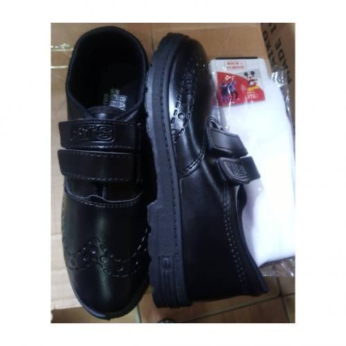 Back To School Children Shoes Black With Free Socks