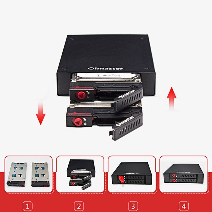 HDD Mobile Rack Dual Bays Enclosure 2.5" For 3.5" Floppy Drive