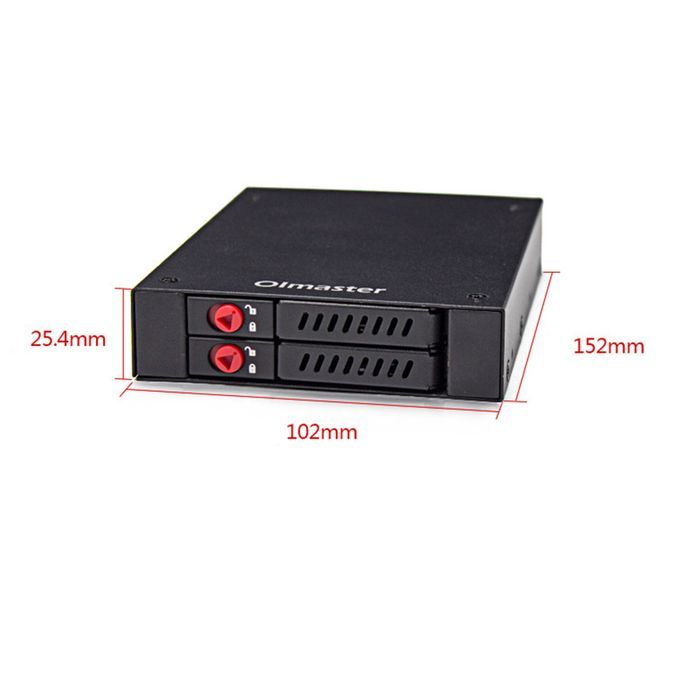 HDD Mobile Rack Dual Bays Enclosure 2.5" For 3.5" Floppy Drive