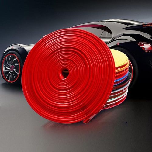Car Wheel Rims Protector Strip Rubber 8M Red