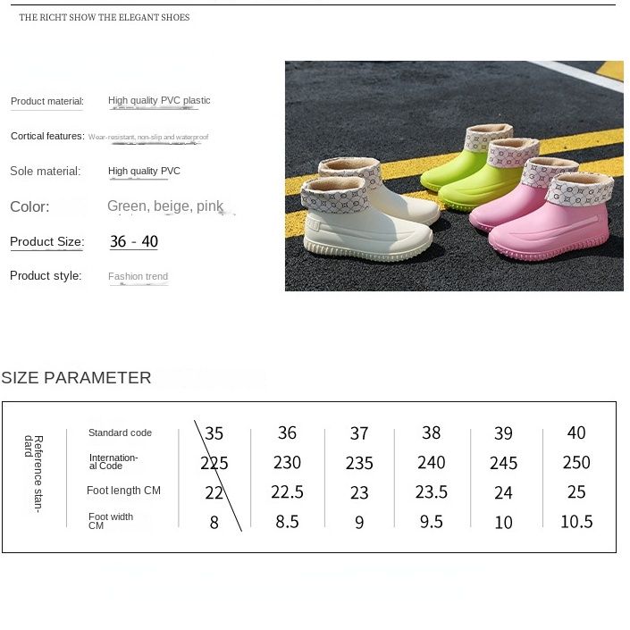 Women's Short Tube Fashionable Waterproof Rain Shoes-pink