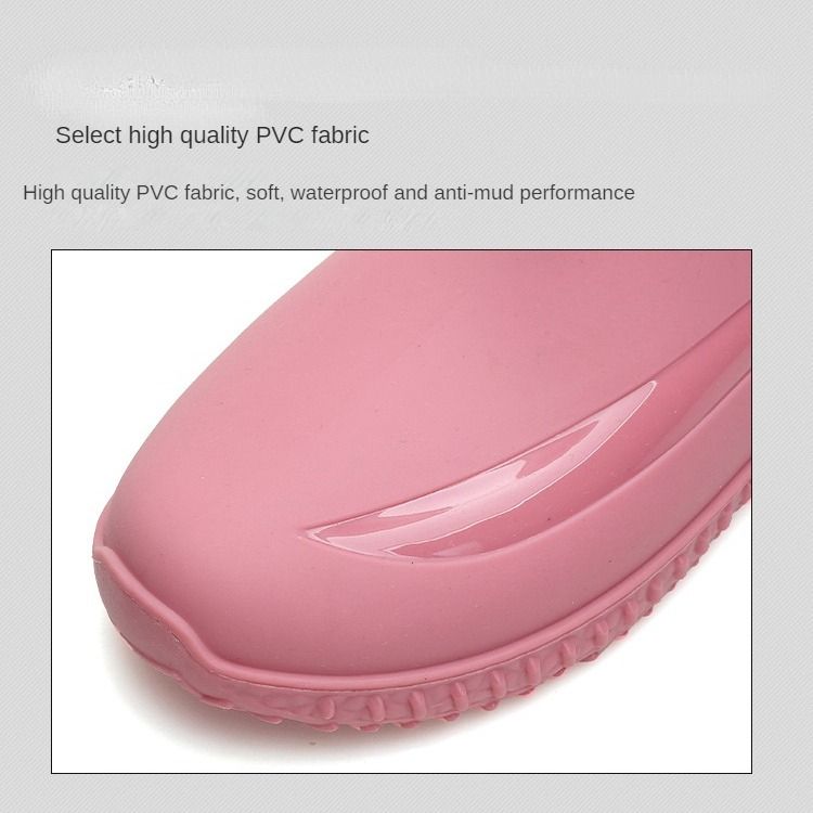 Women's Short Tube Fashionable Waterproof Rain Shoes-pink