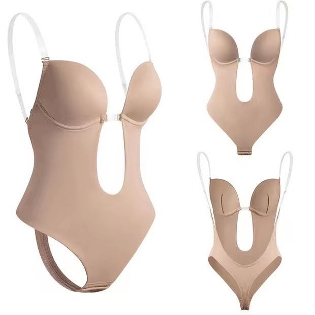 European And American Large Size One-piece Bodysuit Backless
