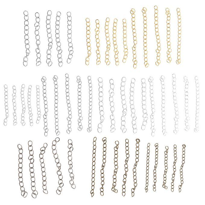 100 Pieces Black/Silver/Gold/Bronze Metal Necklace Bracelet Extender