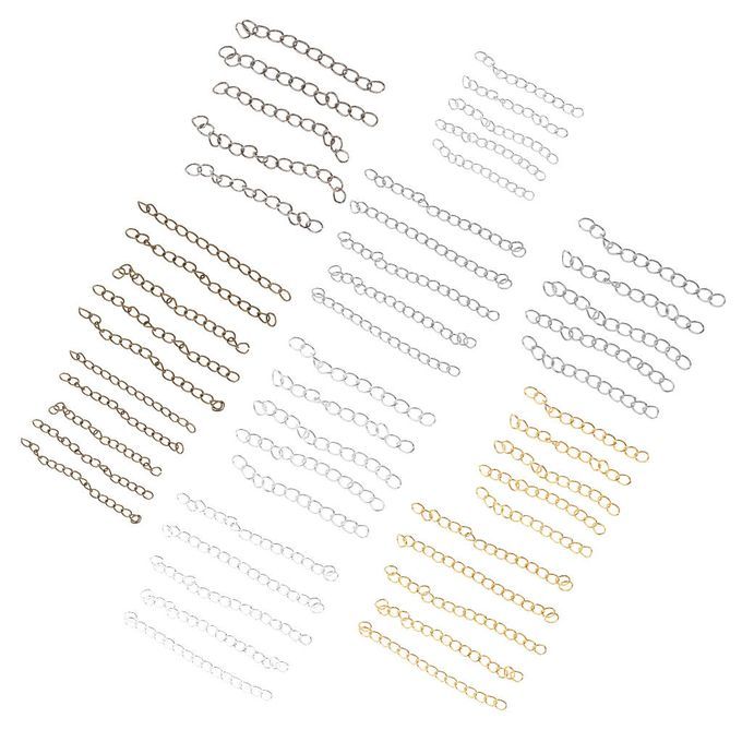 100 Pieces Black/Silver/Gold/Bronze Metal Necklace Bracelet Extender