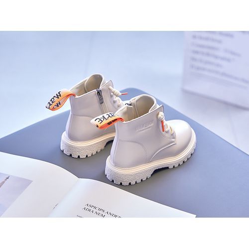 Girls Boots Warehouse Children's Leather Short Boots-Beige