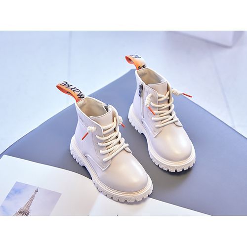 Girls Boots Warehouse Children's Leather Short Boots-Beige