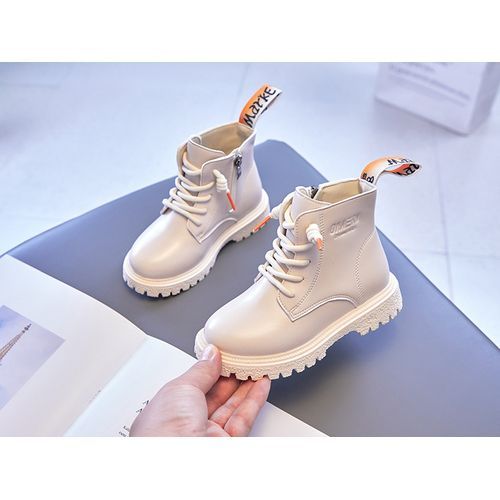 Girls Boots Warehouse Children's Leather Short Boots-Beige
