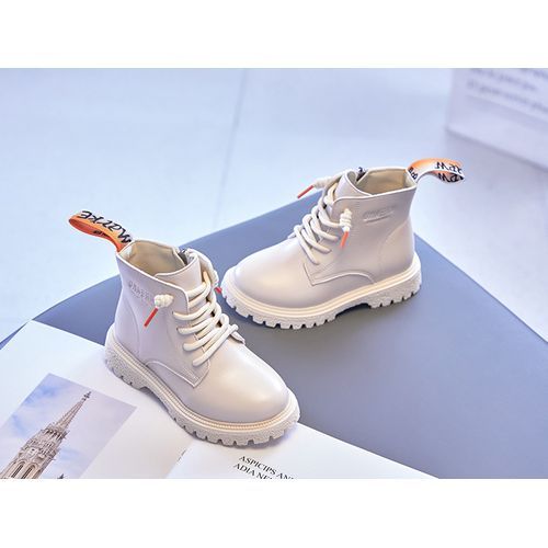 Girls Boots Warehouse Children's Leather Short Boots-Beige
