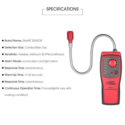 SMART SENSOR Handheld Mini Combustible Gas Sensor Analyzer Breath Alyzer Air Quality Monitor Gas Detector For Hazardous Gas Leak