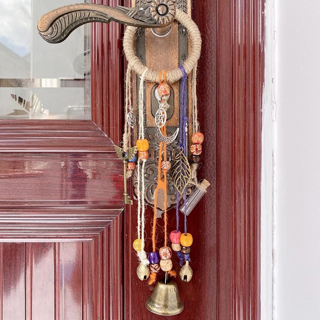 Wall Hanging Witch Bell Wind Chime Moon Hook Star For Door Knob