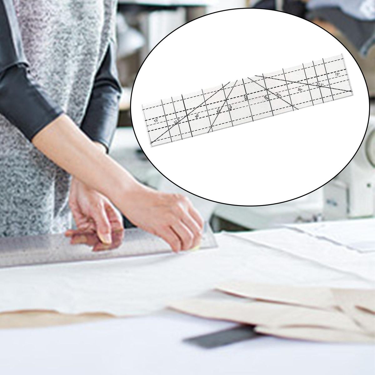 Multi-Sizes Quilting Ruler 25.5x5cm Patchwork Acrylic For Quilting