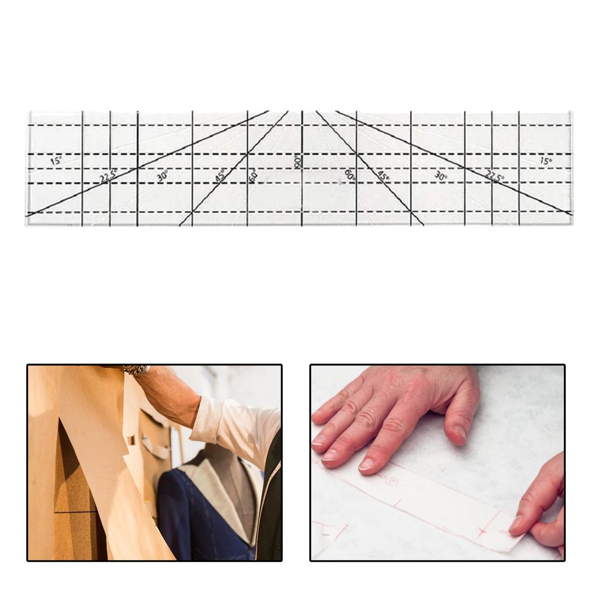 Multi-Sizes Quilting Ruler 25.5x5cm Patchwork Acrylic For Quilting