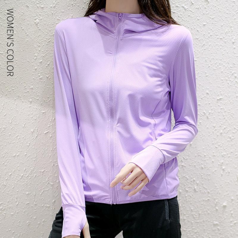 UPF50  Sun Protection jacket women Ice Silk Hooded Coat for Summer Air Conditioning Clothing Breathable Solid Color