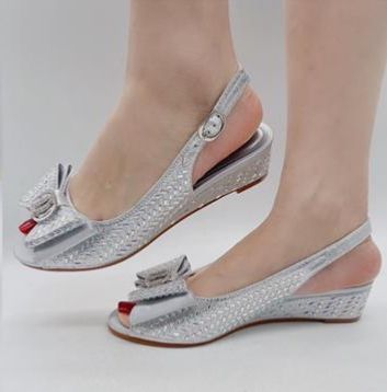Classic Wedge Sandals-Silver