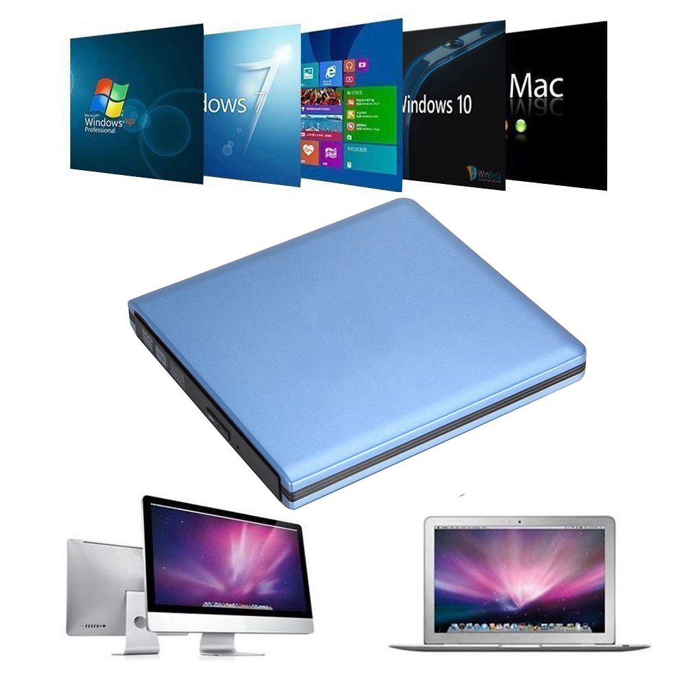 For Laptop PC Win XP/7/8/10 HP ASUS USB 3.0 External DVD Player 8X DVD-ROM Combo Reader 24X CD-R Burner Slim Optical Drive