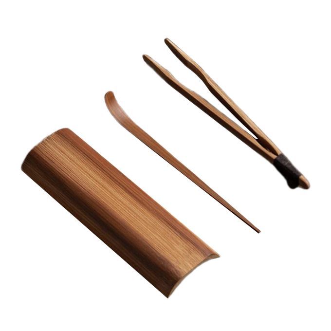 3pcs/ Set Bamboo  Teaspoon Clip Spoon Gongfu Ceremony Utensils