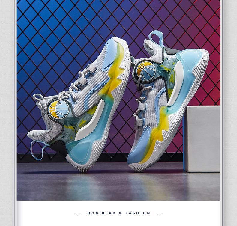 Boys Basketball Shoes Breathable Sneakers Blue