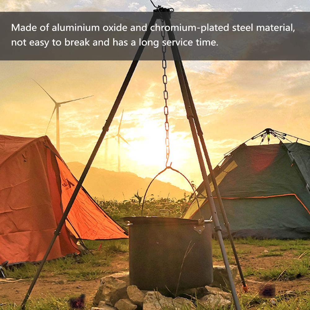 Outdoor Fire Pit Tripod Portable Length Adjustable For