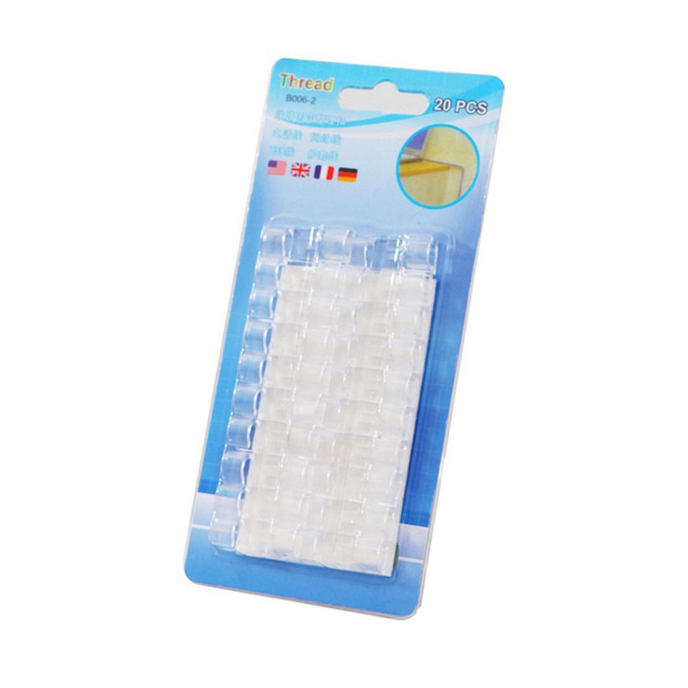 20 Pcs Self-adhesive Wire Clips Organizer Line-Transparent