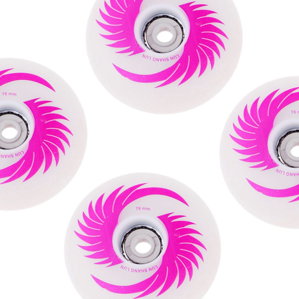 4pcs PU  Skates Wheels For Roller Inline 76mm Pink