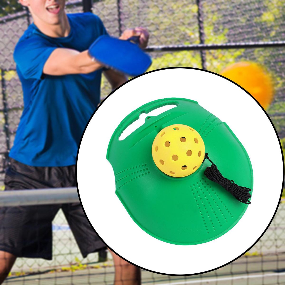 Pickleball Trainer  Ball With String Solo Yellow