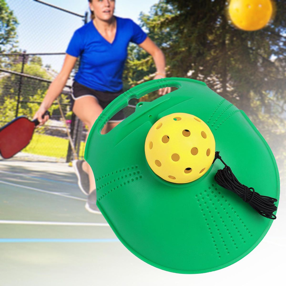 Pickleball Trainer  Ball With String Solo Yellow