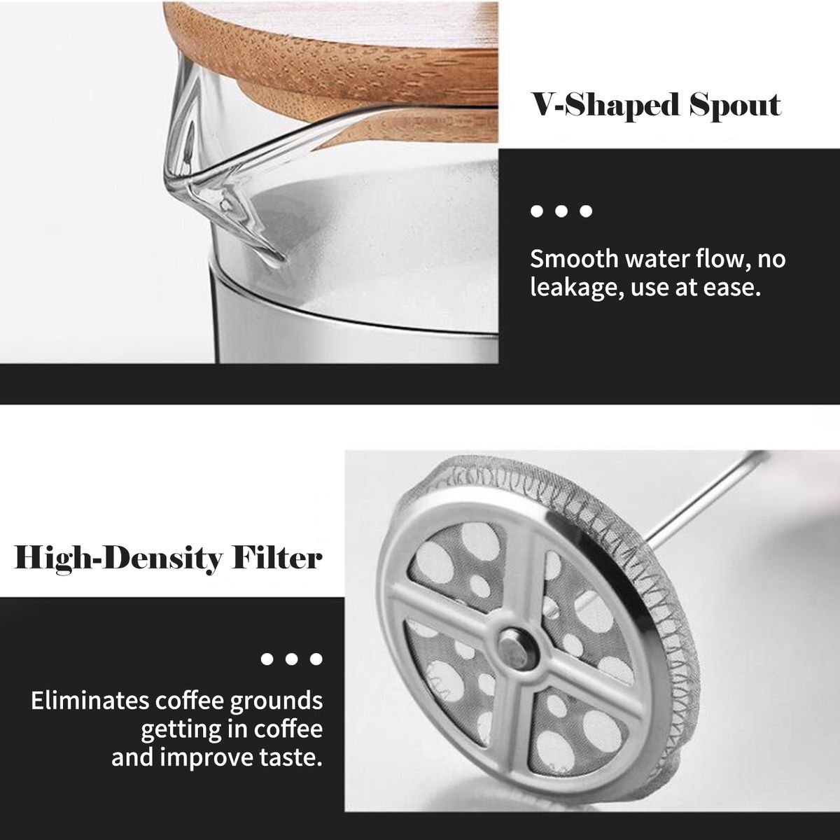 27oz French Press Coffee Maker With Wooden Handle