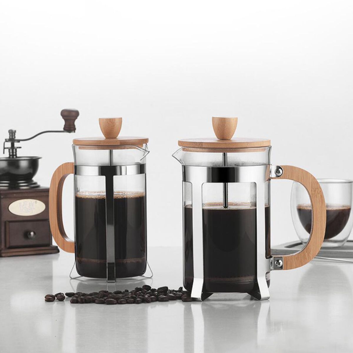 27oz French Press Coffee Maker With Wooden Handle