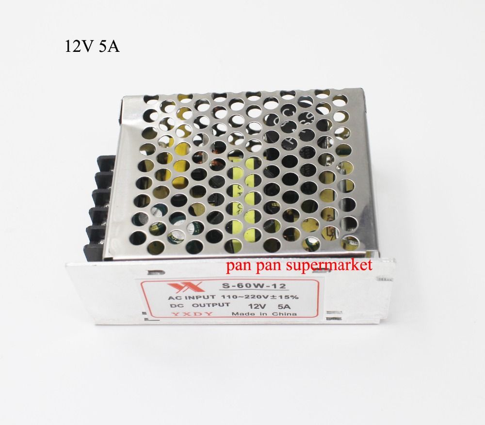 AC 100V-220V DC 12V 5A Adjust Universal Regulated Switching