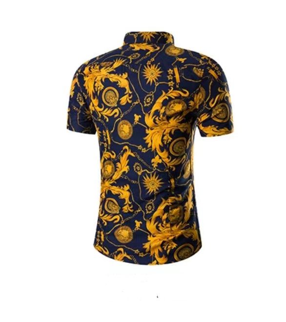 {MijaGrace} Men's Casual Floral Shirt & Shorts Set - Orange