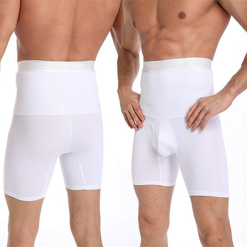 Mens Body Shaper Compression Shorts Waist Trainer Tummy Control Slimming Shapewear Modeling Girdle Anti Chafing Boxer Underwear-