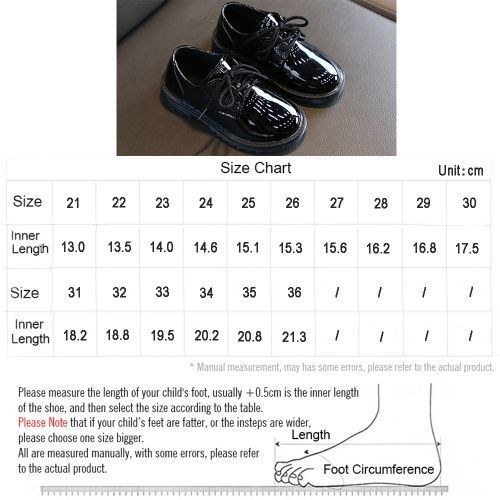 Children's British Style Soft-soled Lace-up Performance Leather Shoes Black