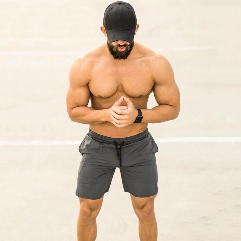 Running Shorts Men Gym Sport Shorts Fitness Training Quick Dry Short Pants High Quty Mens Workout Sport Shorts Beach-Red No Logo
