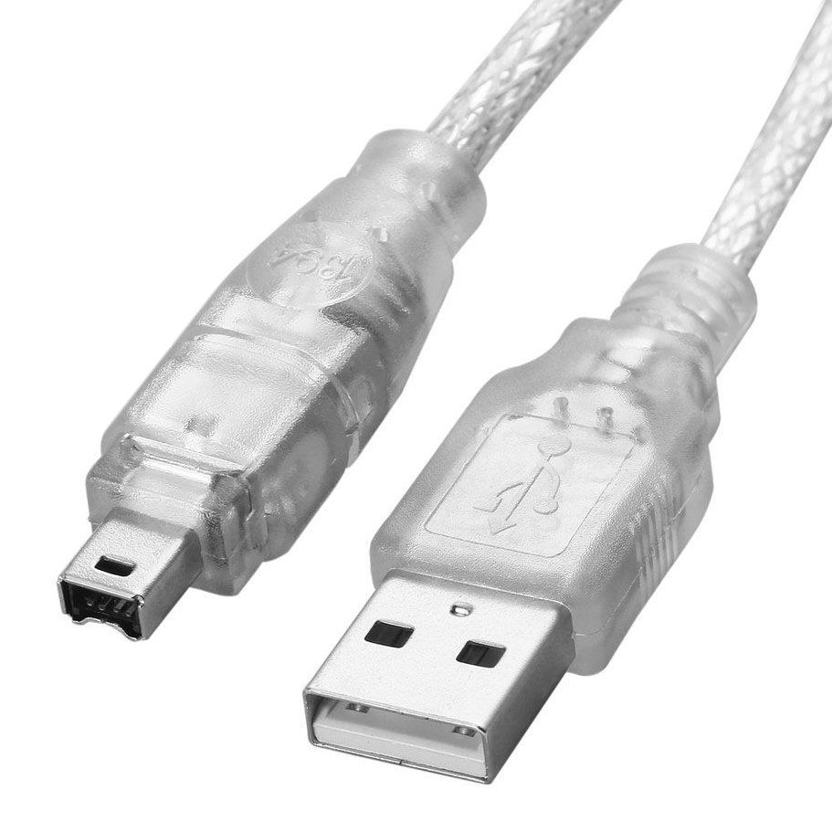 USB 2.0 Male To Firewire IEEE 1394 4 Pin Male ILink Cable, Length: 1.2m