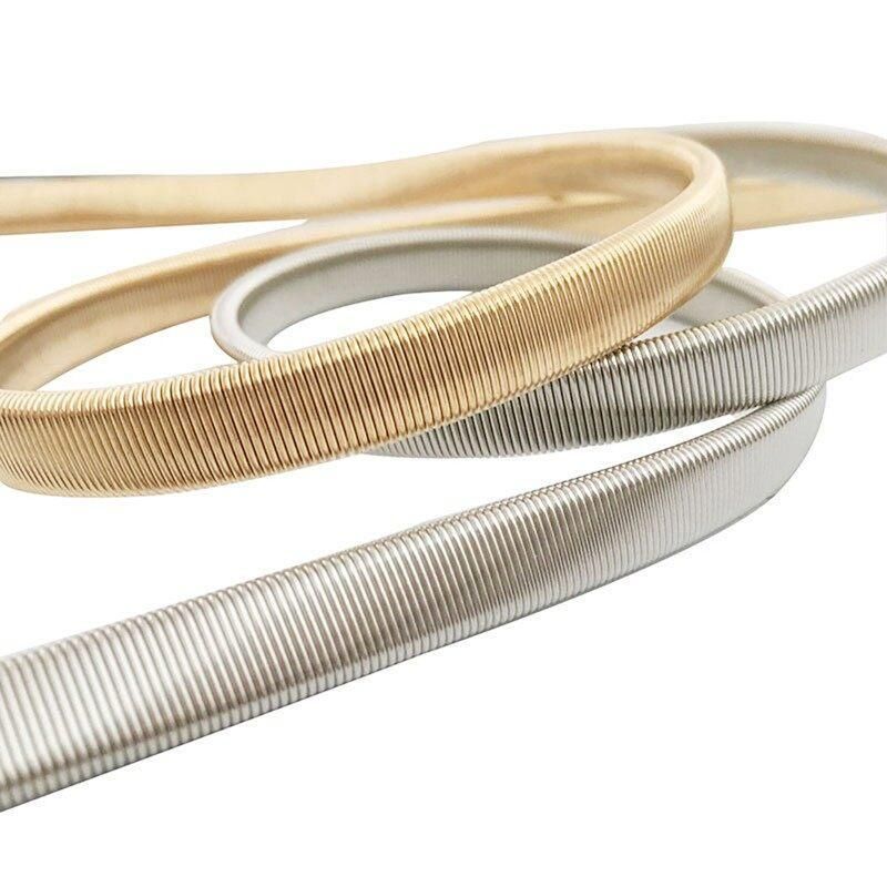 Women Stretch Skinny Waist Belt Wedding Design Clasp Metal Belt GM101