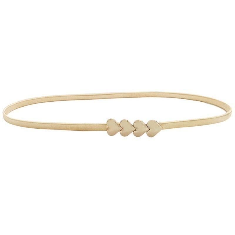 Women Stretch Skinny Waist Belt Wedding Design Clasp Metal Belt GM101