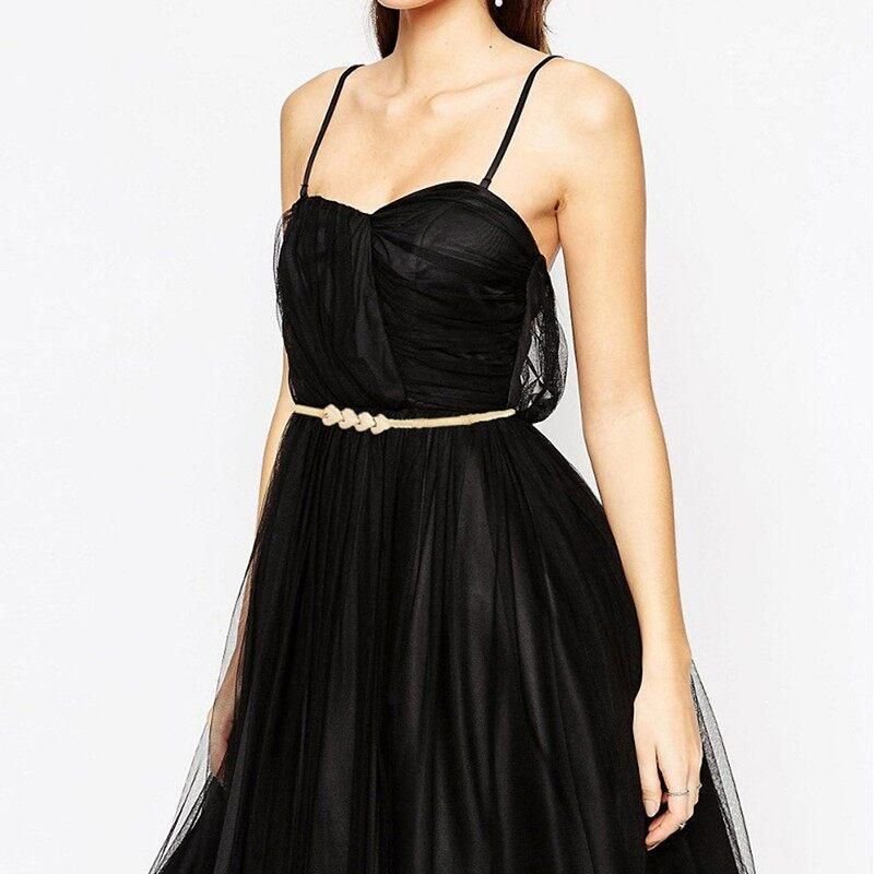 Women Stretch Skinny Waist Belt Wedding Design Clasp Metal Belt GM101