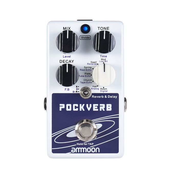 Ammoon POCKVERB Reverb & Delay Guitar Effect Pedal 7 Reverb